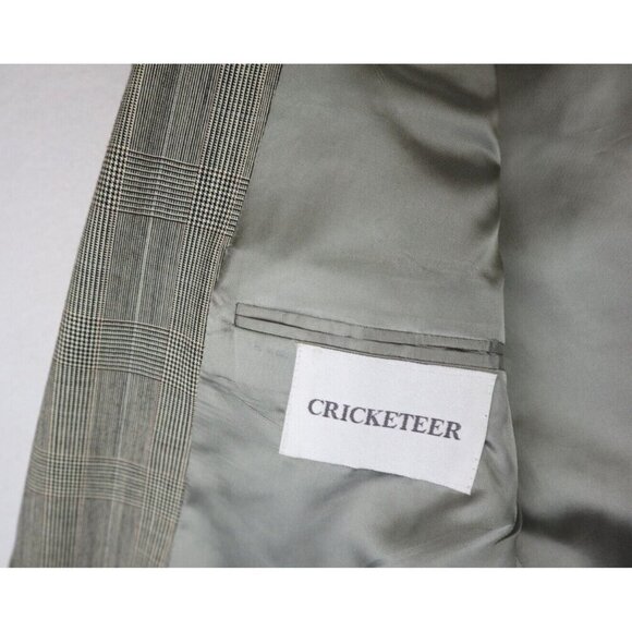 CRICKETEER - MEN'S BEIGE PLAID 2 BUTTON BLAZER JACKET - SIZE - 46R - Picture 6 of 8